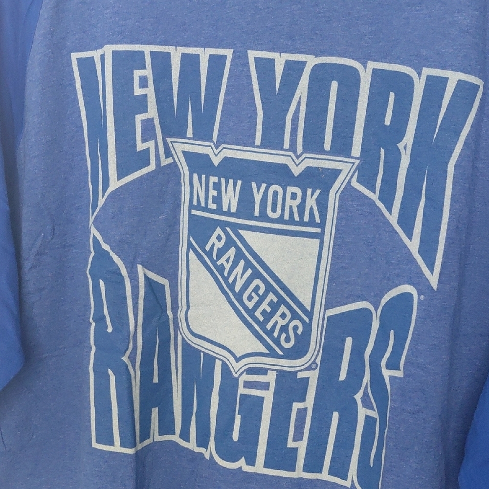 Mitchell & Ness New York Rangers Blue Raglan Shirt - Picture 4 of 8